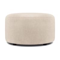 Béžový zamatový puf Mazzini Sofas Debbie, ø 68 cm
