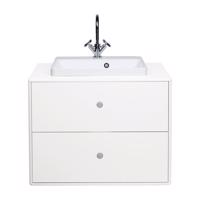 Biela závesná skrinka s umývadlom bez batérie 80x62 cm Color Bath – Tom Tailor