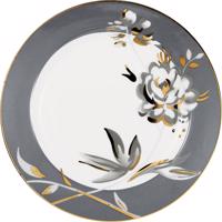 Biely/sivý dezertný porcelánový tanier ø 20,5 cm Aslaug – Green Gate
