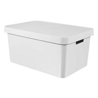 Biely úložný box s vekom Curver Infinity, 45 l