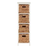 Biely/v prírodnej farbe kúpeľňový regál z masívu paulownie 32x100 cm Padstow – Premier Housewares