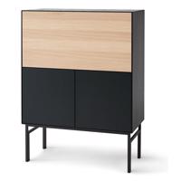 Čierna vinotéka v dekore duba 91x111 cm Edge - Hammel Furniture