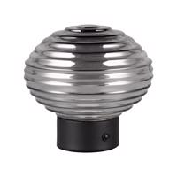 Čierno-šedá stmievateľná LED stolová lampa so skleneným tienidlom (výška 14,5 cm) Earl – Trio