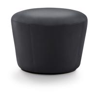 Čierny kožený puf EMKO Naïve, ø 52 cm