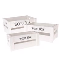 Dekoratívne drevené úložné boxy v súprave 3 ks - Dakls