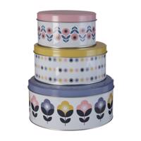 Dekoratívne kovové úložné boxy s vekom v súprave 3 ks Joni – Premier Housewares