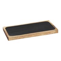 Drevený servírovací tanier v čierno-prírodnej farbe 30x15 cm – Wenko