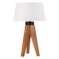 Hnedá stolová lampa s textilným tienidlom (výška  50 cm) Aida – LAMKUR