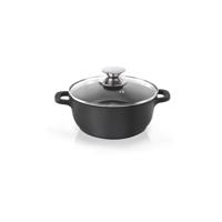 Hrniec s nepriľnavým povrchom Pfluon Granit so sklenenou pokrievkou Orion Grande, ⌀ 20 cm