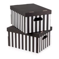Kartónové úložné boxy v súprave 2 ks s vekom Stripes – Compactor