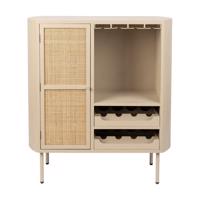 Krémová ratanová vinotéka pre 8 fliaš, 90x100 cm Amaya – White Label