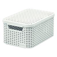 Krémovobiely plastový úložný box s vekom Style – Curver