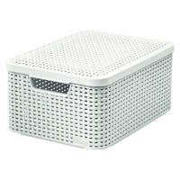 Krémovobiely plastový úložný box s vekom Style – Curver
