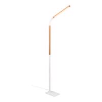 LED stojacia lampa v bielej a prírodnej farbe s dreveným tienidlom (výška 169,5 cm) Norris – Trio