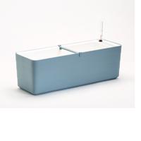 Modro-biely samozavlažovací kvetináč Plastia Berberis, 59 cm