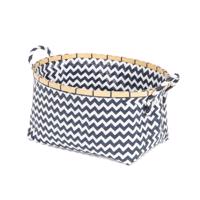 Modro-biely úložný košík Compactor Zigzag