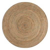 Modrý/v prírodnej farbe jutový okrúhly koberec ø 180 cm Capri – Flair Rugs