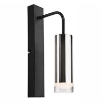 Nástenná lampa v čierno-striebornej farbe LAMKUR Diego