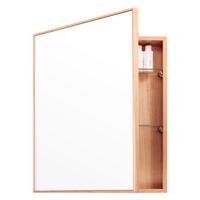 Nástenné zrkadlo s úložným priestorom z dubového dreva Mezza Wireworks, 45 × 55 cm