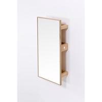Police so zrkadlom z dubového dreva v prírodnej farbe 31x61,5 cm Slimline – Wireworks