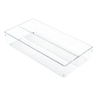 Priehľadný organizér s 2 priehradkami iDesign Linus, 40,5 x 20 cm