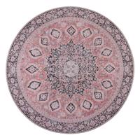 Ružový prateľný okrúhly koberec ø 180 cm Somerton - Flair Rugs