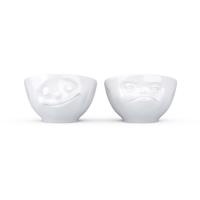 Sada 2 bielych porcelánových misiek na vajíčka 58products Happy & Hmpff