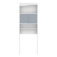 Sivo-biela skrinka nad práčku/WC 64x177 cm Wave – TemaHome