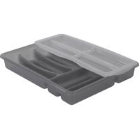 Sivý plastový príborník do zásuvky 39 x 32 cm Basic Plus - Rotho
