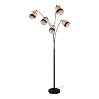 Stojacia lampa v čiernej a prírodnej farbe (výška 200 cm) Bolzano – Trio