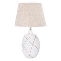 Stolová lampa s textilným tienidlom v bielo-krémovej farbe (výška 60 cm) Lines – Mauro Ferretti