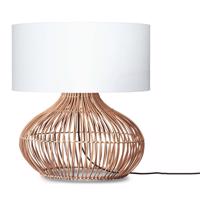 Stolová lampa s textilným tienidlom v bielo-prírodnej farbe (výška 60 cm) Kalahari – Good&amp;Mojo
