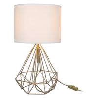Stolová lampa s textilným tienidlom v krémovo-zlatej farbe (výška 46,5 cm) Pena – Squid Lighting