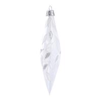 Súprava 4 sklenených vianočných ozdôb v bielo-striebornej farbe Ego Dekor Icicle