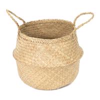 Svetlý úložný košík z morskej trávy Compactor, ⌀ 35 cm