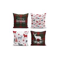 Textilné obliečky na vankúše s vianočným motívom v súprave 4 ks 43x43 cm - Mila Home