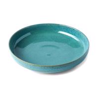 Tyrkysovomodrý hlboký  keramický tanier ø 20 cm Peacock – MIJ