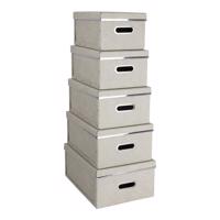 Úložné boxy s vekom v súprave 5 ks Joachim – Bigso Box of Sweden