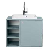 V mentolovej farbe závesná skrinka s umývadlom bez batérie 80x62 cm Color Bath – Tom Tailor