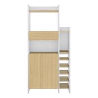 Vinotéka v dekore duba počet fliaš 12 v bielo-prírodnej farbe, 77x161 cm Kitchy – TemaHome
