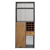 Vinotéka z jedľového dreva v sivo-prírodnej farbe na 12 fliaš, 80x201 cm Vinoteca – Kare Design
