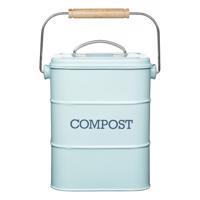 Zelenomodrá nádoba na kompostovateľný odpad Kitchen Craft Living Nostalgia, 3 l
